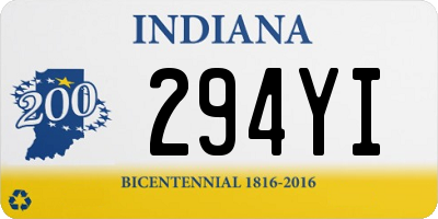 IN license plate 294YI