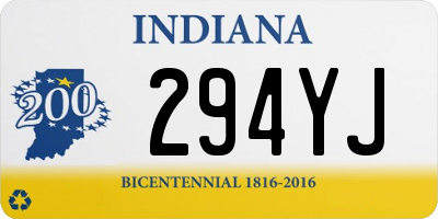 IN license plate 294YJ