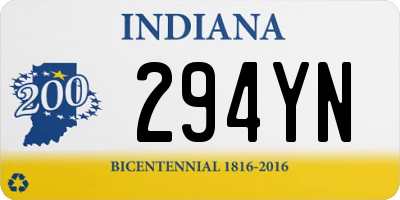 IN license plate 294YN