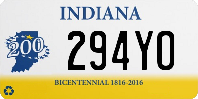 IN license plate 294YO