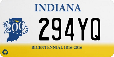 IN license plate 294YQ