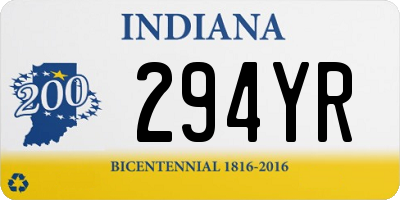 IN license plate 294YR