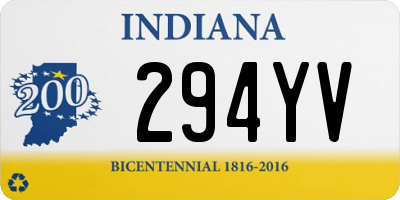 IN license plate 294YV