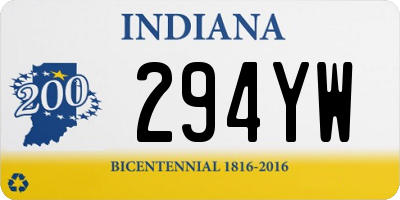 IN license plate 294YW