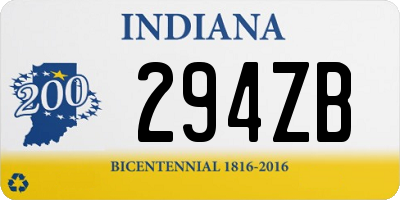 IN license plate 294ZB