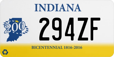 IN license plate 294ZF