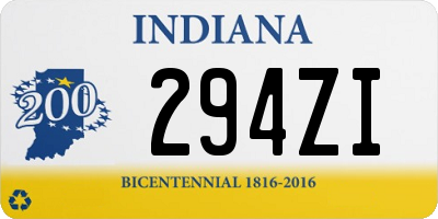 IN license plate 294ZI