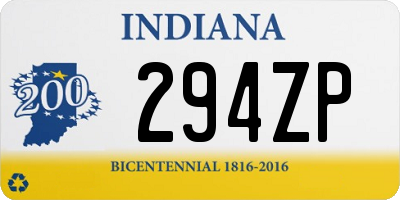 IN license plate 294ZP