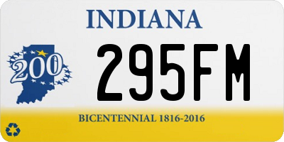 IN license plate 295FM