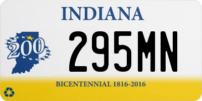 IN license plate 295MN