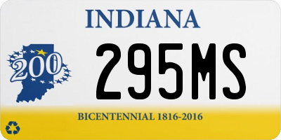 IN license plate 295MS