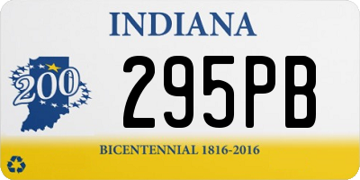 IN license plate 295PB