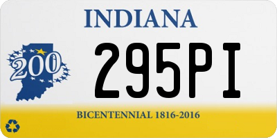 IN license plate 295PI