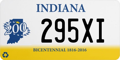 IN license plate 295XI