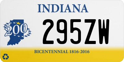 IN license plate 295ZW