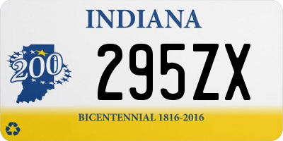 IN license plate 295ZX