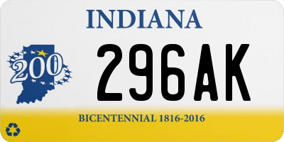 IN license plate 296AK