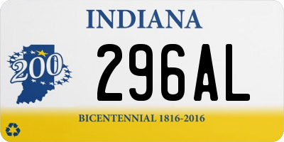 IN license plate 296AL