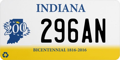 IN license plate 296AN