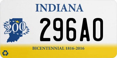 IN license plate 296AO