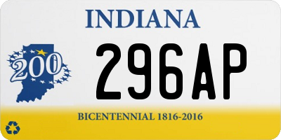 IN license plate 296AP