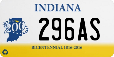 IN license plate 296AS