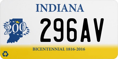 IN license plate 296AV