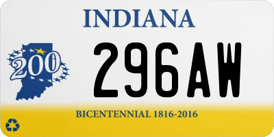 IN license plate 296AW