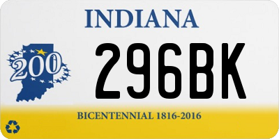 IN license plate 296BK