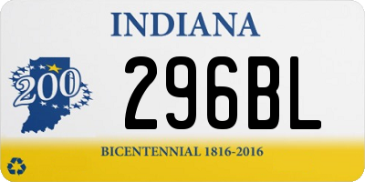 IN license plate 296BL