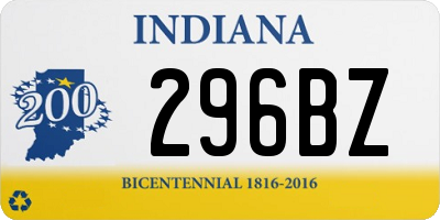 IN license plate 296BZ