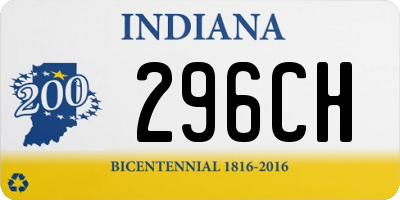 IN license plate 296CH