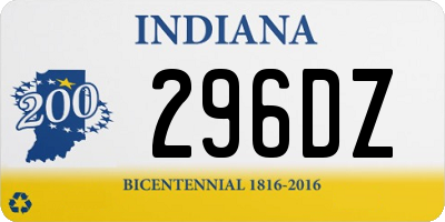IN license plate 296DZ