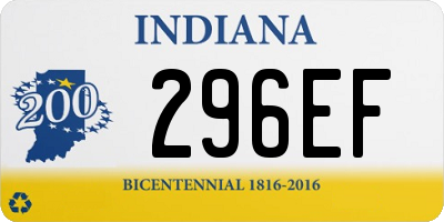 IN license plate 296EF