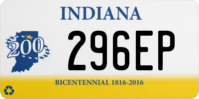 IN license plate 296EP