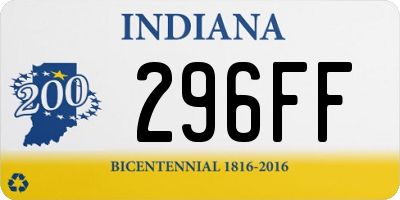 IN license plate 296FF