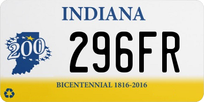 IN license plate 296FR