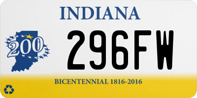 IN license plate 296FW