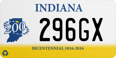 IN license plate 296GX