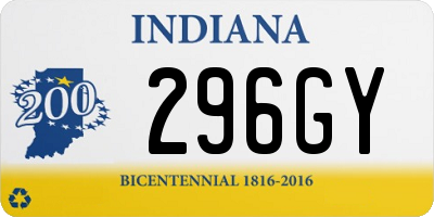 IN license plate 296GY