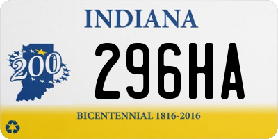IN license plate 296HA