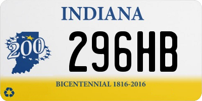 IN license plate 296HB