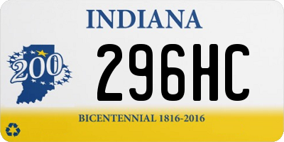 IN license plate 296HC