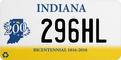 IN license plate 296HL