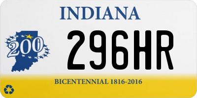 IN license plate 296HR