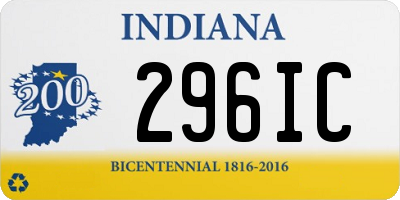 IN license plate 296IC