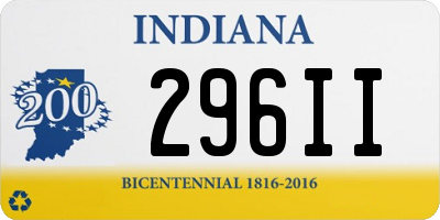 IN license plate 296II