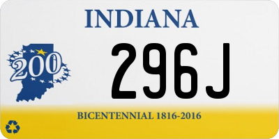IN license plate 296J