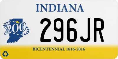 IN license plate 296JR