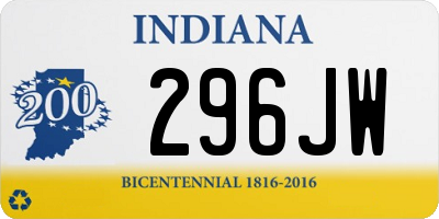 IN license plate 296JW
